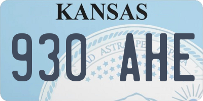 KS license plate 930AHE