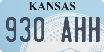 KS license plate 930AHH