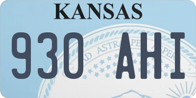 KS license plate 930AHI