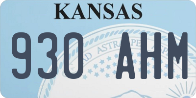 KS license plate 930AHM