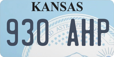 KS license plate 930AHP