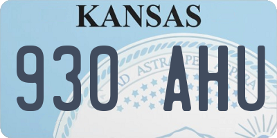 KS license plate 930AHU