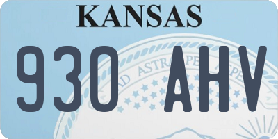 KS license plate 930AHV
