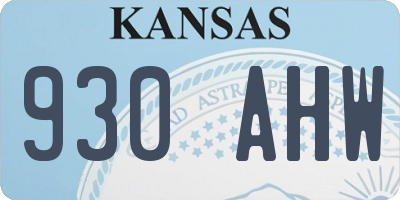 KS license plate 930AHW
