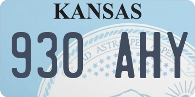 KS license plate 930AHY