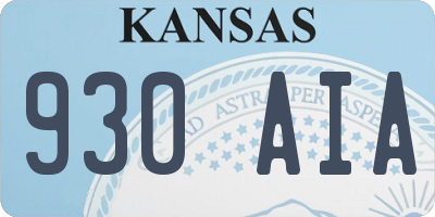 KS license plate 930AIA