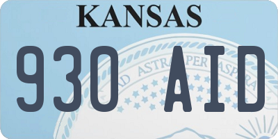 KS license plate 930AID