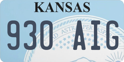 KS license plate 930AIG