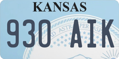 KS license plate 930AIK