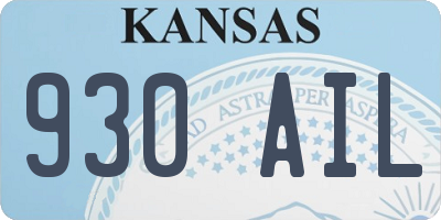 KS license plate 930AIL