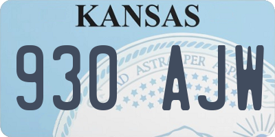 KS license plate 930AJW