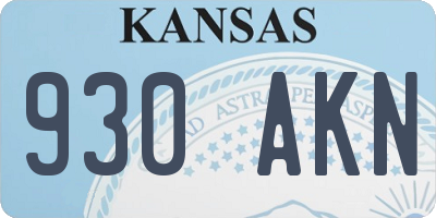 KS license plate 930AKN