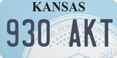 KS license plate 930AKT