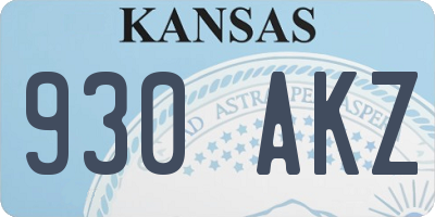 KS license plate 930AKZ