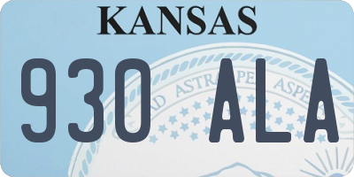 KS license plate 930ALA