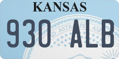 KS license plate 930ALB