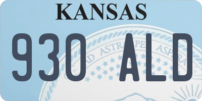 KS license plate 930ALD
