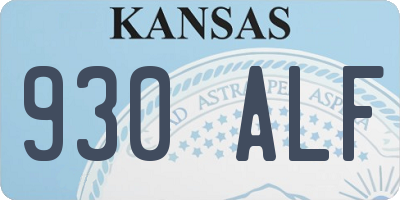 KS license plate 930ALF