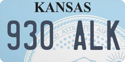 KS license plate 930ALK