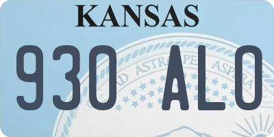 KS license plate 930ALO