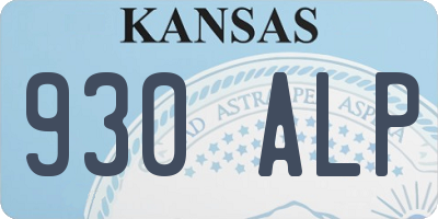 KS license plate 930ALP