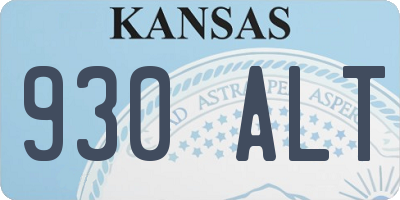 KS license plate 930ALT