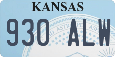 KS license plate 930ALW