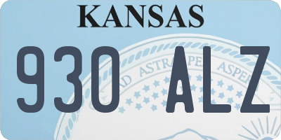 KS license plate 930ALZ