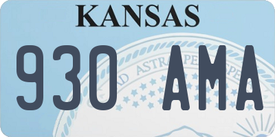 KS license plate 930AMA