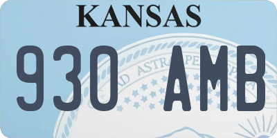KS license plate 930AMB