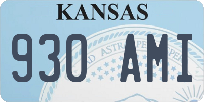 KS license plate 930AMI