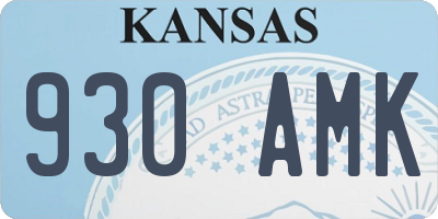 KS license plate 930AMK