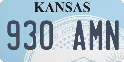 KS license plate 930AMN