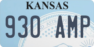 KS license plate 930AMP