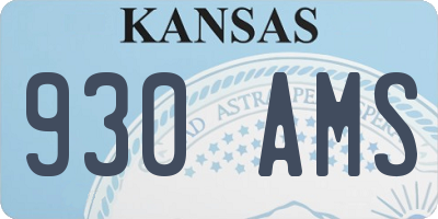 KS license plate 930AMS