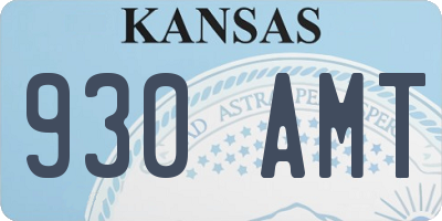KS license plate 930AMT