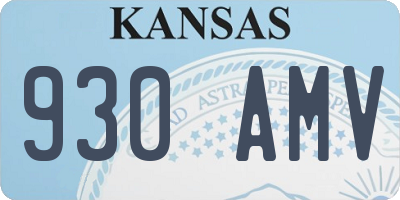 KS license plate 930AMV