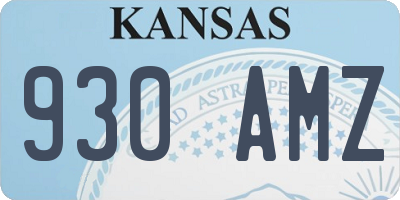 KS license plate 930AMZ