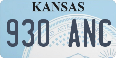 KS license plate 930ANC