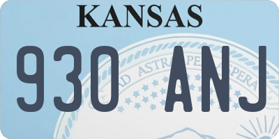KS license plate 930ANJ