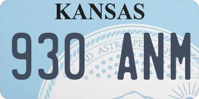KS license plate 930ANM