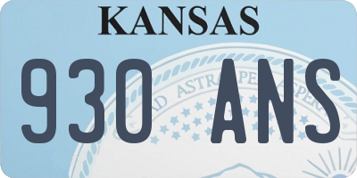 KS license plate 930ANS
