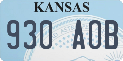 KS license plate 930AOB
