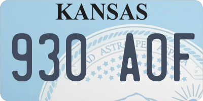 KS license plate 930AOF