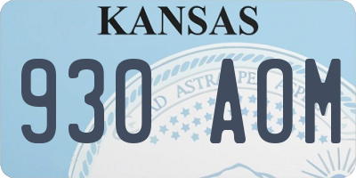 KS license plate 930AOM