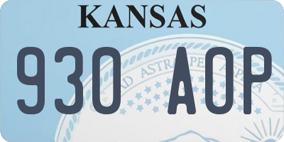 KS license plate 930AOP