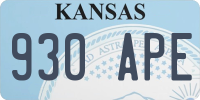 KS license plate 930APE