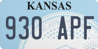 KS license plate 930APF