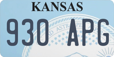 KS license plate 930APG