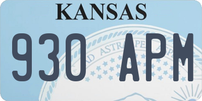 KS license plate 930APM
